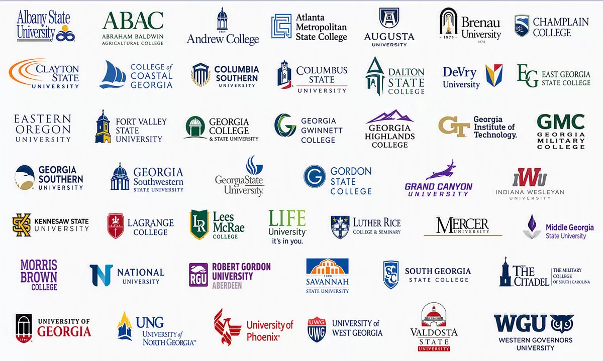 Graphic of Colleges and Universities logos