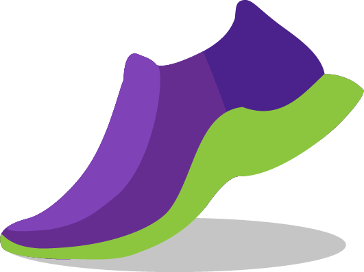 Vector drawing of a running shoe.