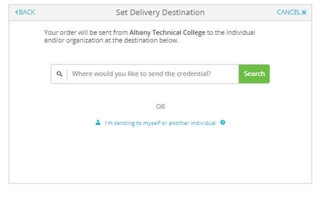 Transcript Request Online Order Assistance: Delivery Destination